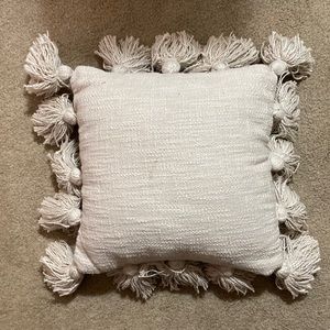 Off White Pillow with Tassles